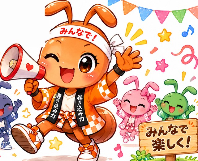 盛り上げアリのイラスト
